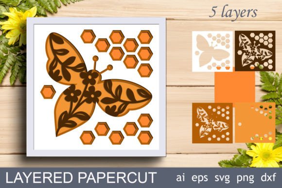Bee Shadow Box SVG: Laser Cutting & Wall Decor