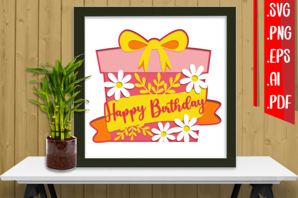 Birthday Layered Papercut 11: A 3D SVG Review for Shadow Boxes