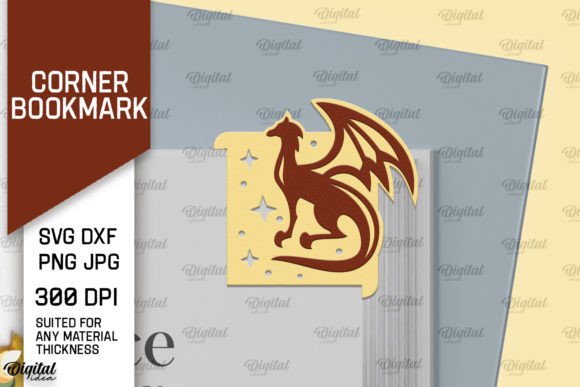 Dragon Corner Bookmark: 3D SVG Shapes for Crafters
