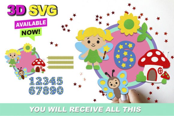 Fairy Shaker Cake Topper SVG: 3D Magic for Birthdays