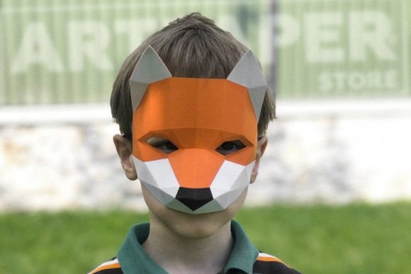 Fox 3D Kids Half Mask: A Versatile 3D SVG for Animals Projects