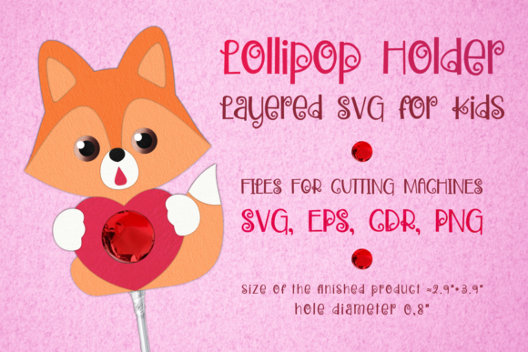Fox Lollipop Holder: 3D SVG Shapes for Brands