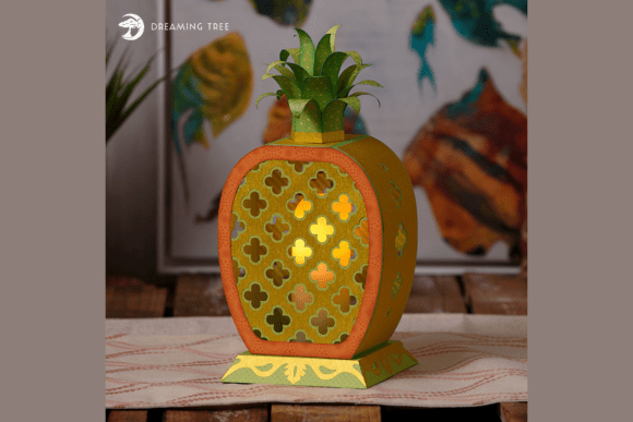 Golden Pineapple Lantern SVG: 3D SVG Objects Review