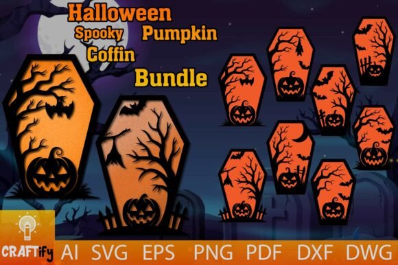 Halloween 3D SVG Bundle: Spooky Pumpkins & Coffins