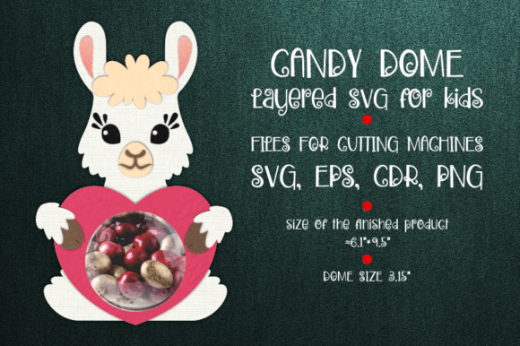 Llama Candy Dome: 3D SVG Shapes for Valentine Branding