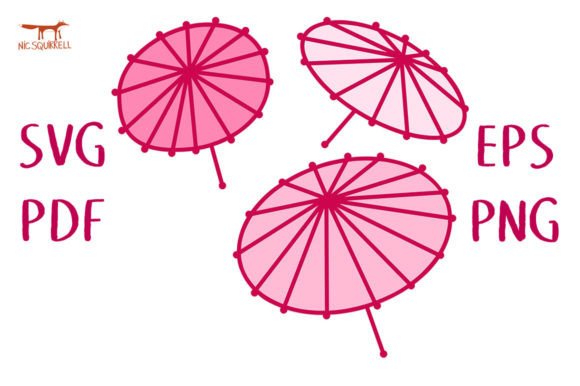 Parasols SVG Cut: 3D SVG Shapes for Branding