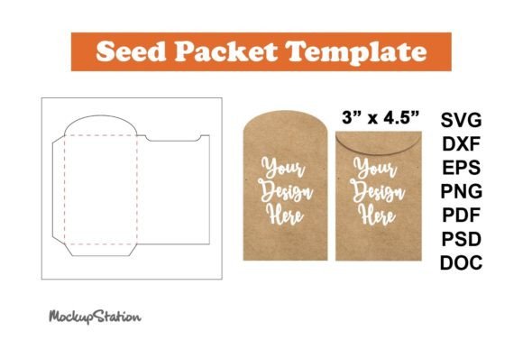 Seed Packet Template SVG Envelope PSD: 3D SVG Shapes