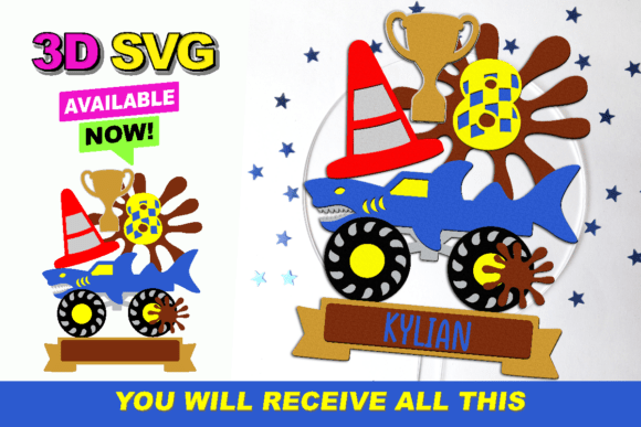 Shark Monster Truck Cake Topper: 3D SVG Shapes Review