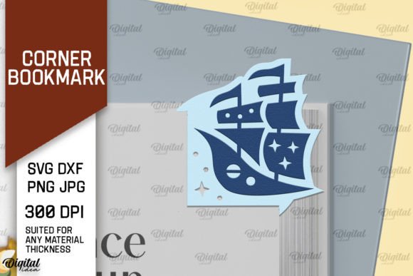 Ship Corner Bookmark Paper Cut: 3D SVG Shapes for Editors