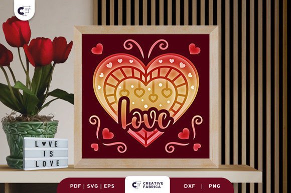 Valentine's Heart Shadow Box: 3D SVG for Holidays