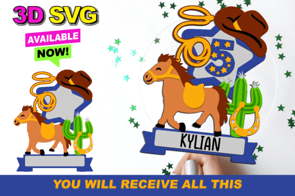 Western Cow Boy Rodeo Cake Topper: 3D SVG Shapes Review